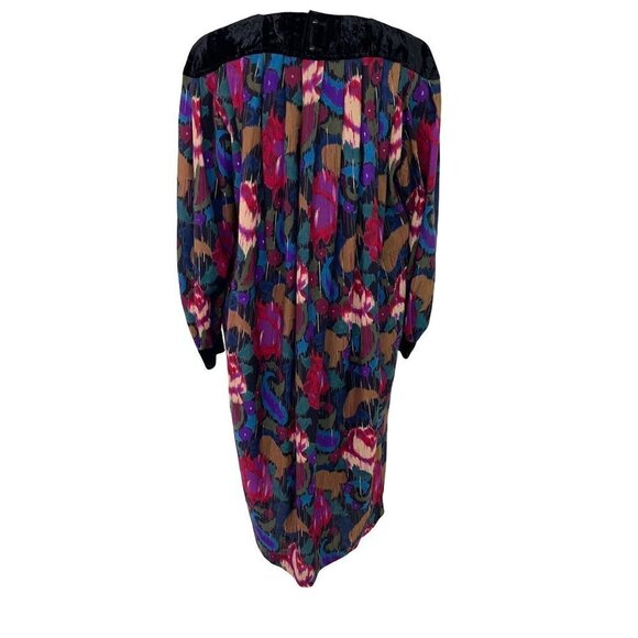 Emanuel Ungaro Solo Donna Dress Womens Size 8 Vintage Wool Velvet Rayon Black - Picture 2 of 14